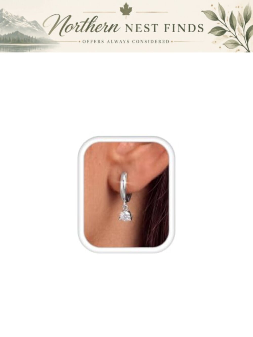 925 Sterling Silver Dangle Hoop Earrings Hypoallergenic